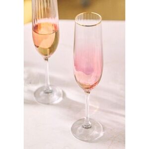 NWOT Anthropologie Waterfall Flutes in Pink, Set of 2